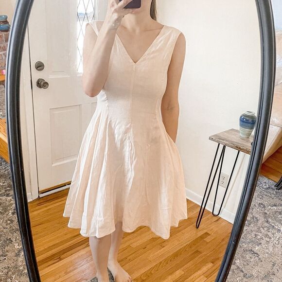 Theory Kalsington Crunch Wash A-Line Mini Dress 2 - Picture 1 of 7